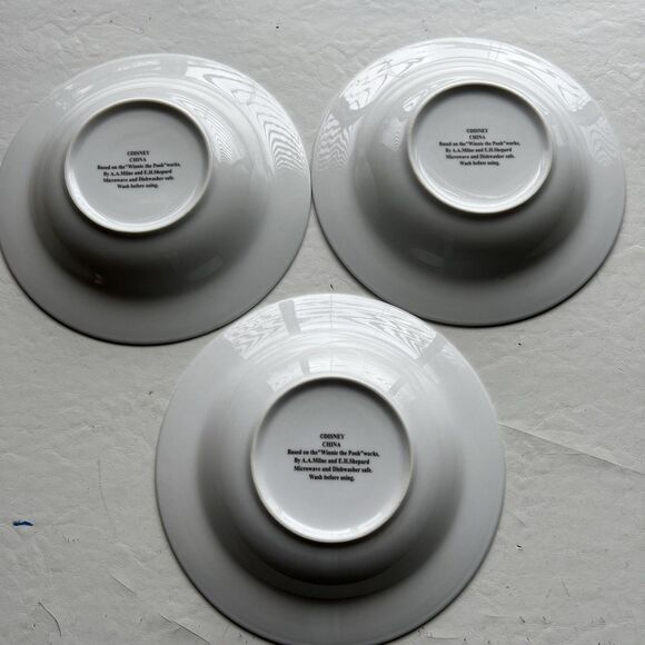 Disney Winnie The Pooh Herb Soup Or Cereal Bowl Lot Of 3 - Picture 10 of 11